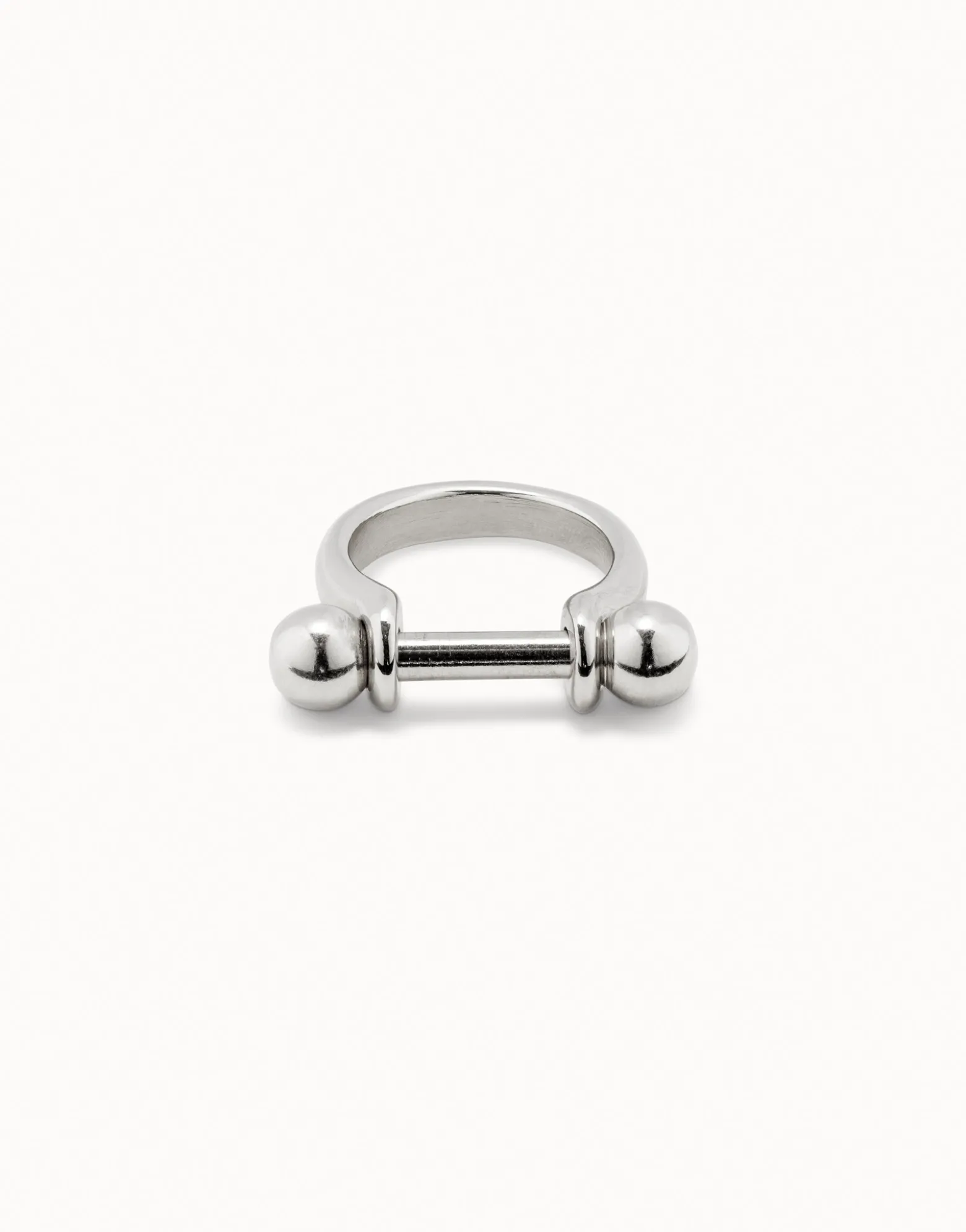 Anillo ancho con relieve bañado en plata de ley para mujer