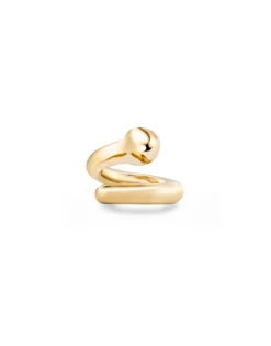 Anillo bañado en oro abierto diseño orgánico mujer