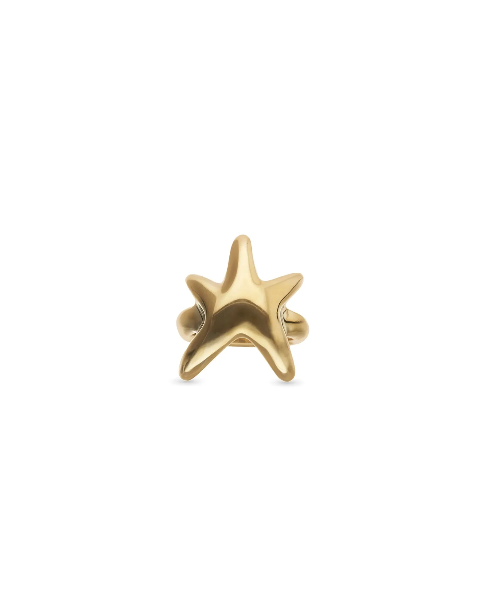 Anillo bañado en oro con estrella de mar