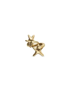 Anillo bañado en oro con estrellas de mar entrelazadas