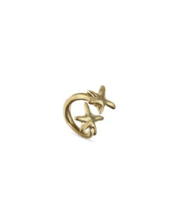 Anillo bañado en oro con estrellas de mar entrelazadas