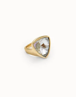 Anillo bañado en oro 18k con forma triangular grande