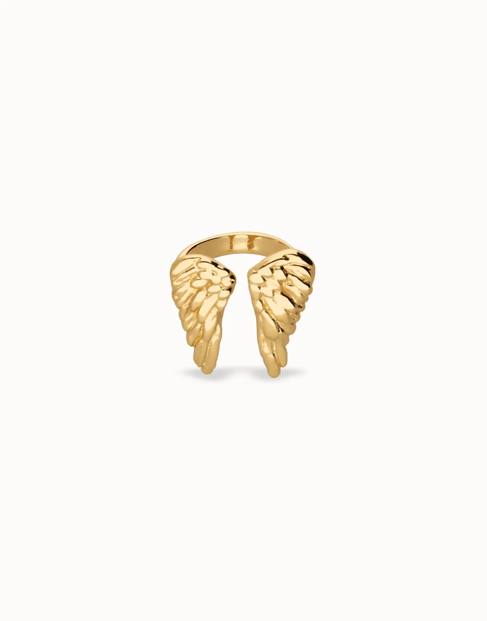 Anillo bañado en oro 18k con forma de alas