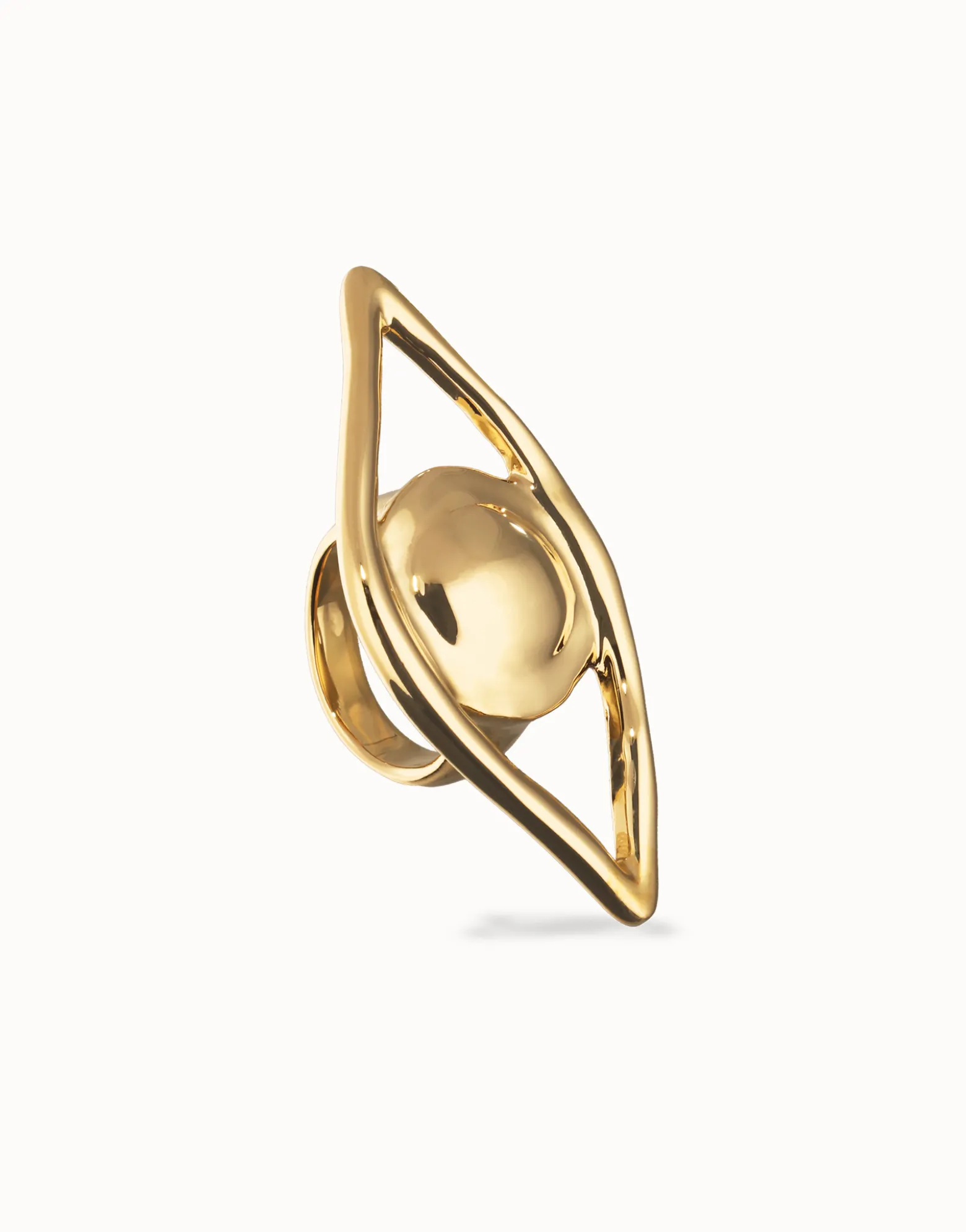 Anillo bañado en oro 18k con forma de ojo grande
