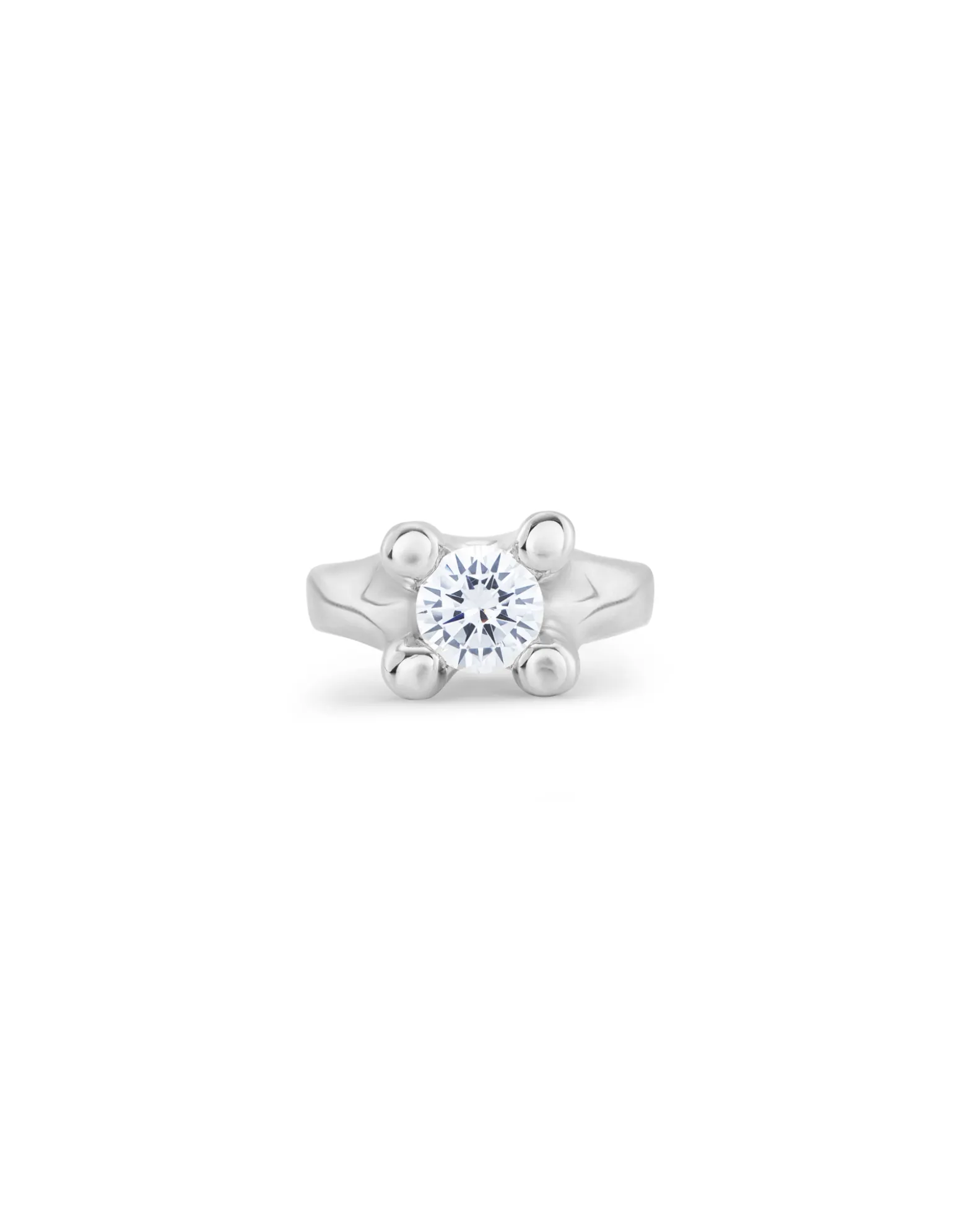 Anillo bañado en plata de ley con circonita blanca mujer