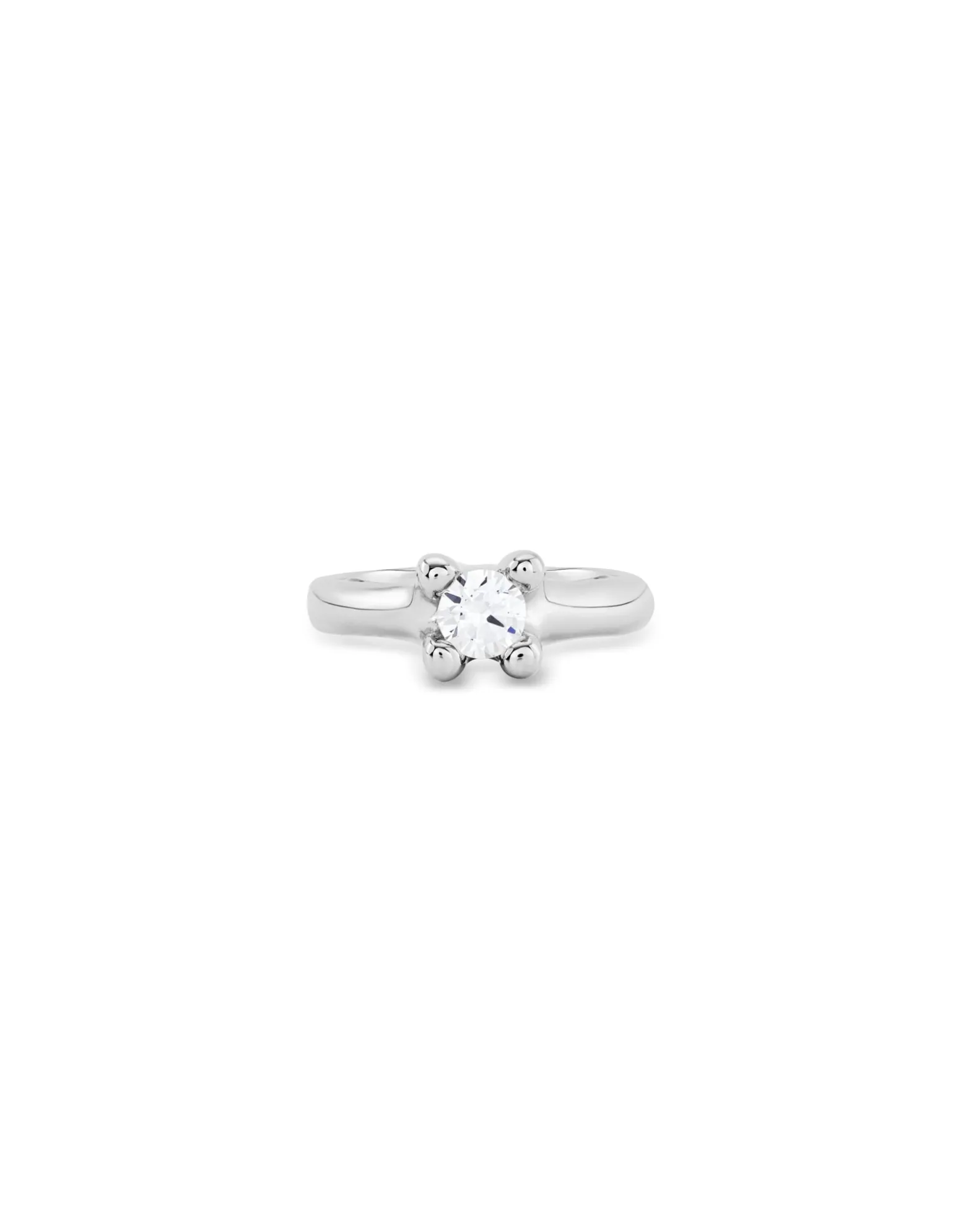 Anillo bañado en plata de ley con circonita blanca mujer