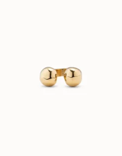 Anillo bolas bañado en oro de 18k