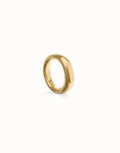 Anillo geométrico bañado en oro