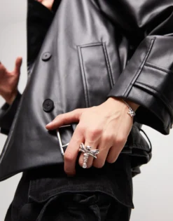Anillo libélula bañado en plata de ley
