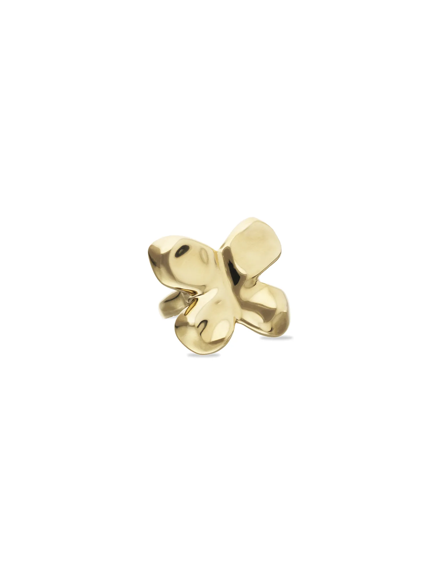 Anillo maxi bañado en oro 18k con forma de mariposa