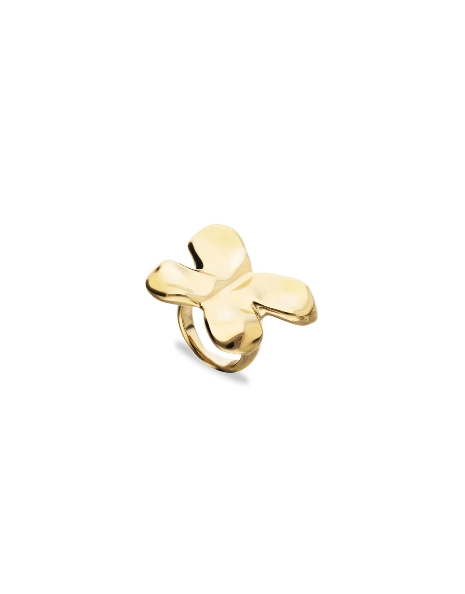 Anillo maxi bañado en oro 18k con forma de mariposa