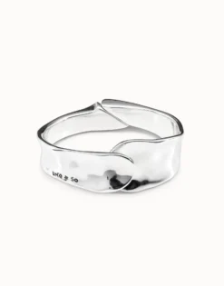 Brazalete bañado en plata de ley de estilo minimalista mujer
