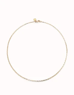 Cadena eslabones corta bañada en oro de 18k
