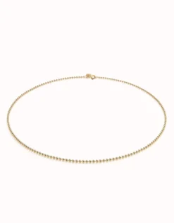 Cadena media con bolas bañada en oro 18k