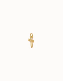Charm de piercing bañado en oro de 18k de cruz
