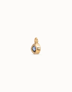 Charm de piercing bañado en oro de 18k de ojo y un cristal