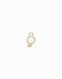 Charm de piercing bañado en oro de 18k de círculo y cristal