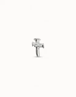 Charm de piercing bañado en plata de ley de cruz