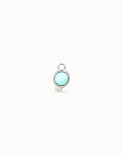 Charm de piercing bañado en plata de ley de círculo y cristal
