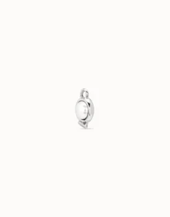 Charm de piercing bañado en plata de ley de círculo y cristal