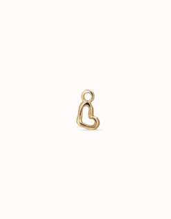 Charm Piercing corazon hueco bañado en oro mujer