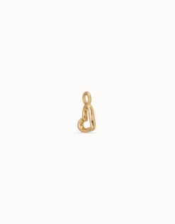 Charm Piercing corazon hueco bañado en oro mujer
