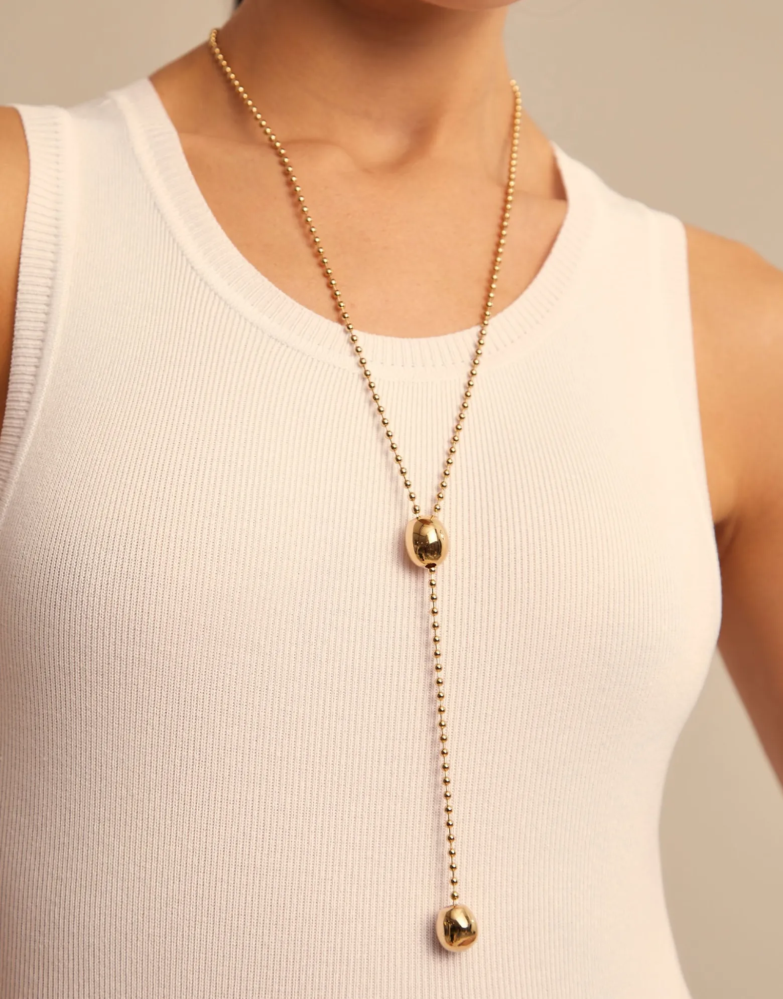 Collar bañado en oro de 18k de cadena regulable