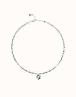 Collar bañado en plata con detalle de corazón pequeño