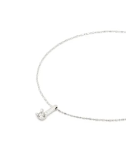 Collar bañado en plata de ley y circonita central blanca