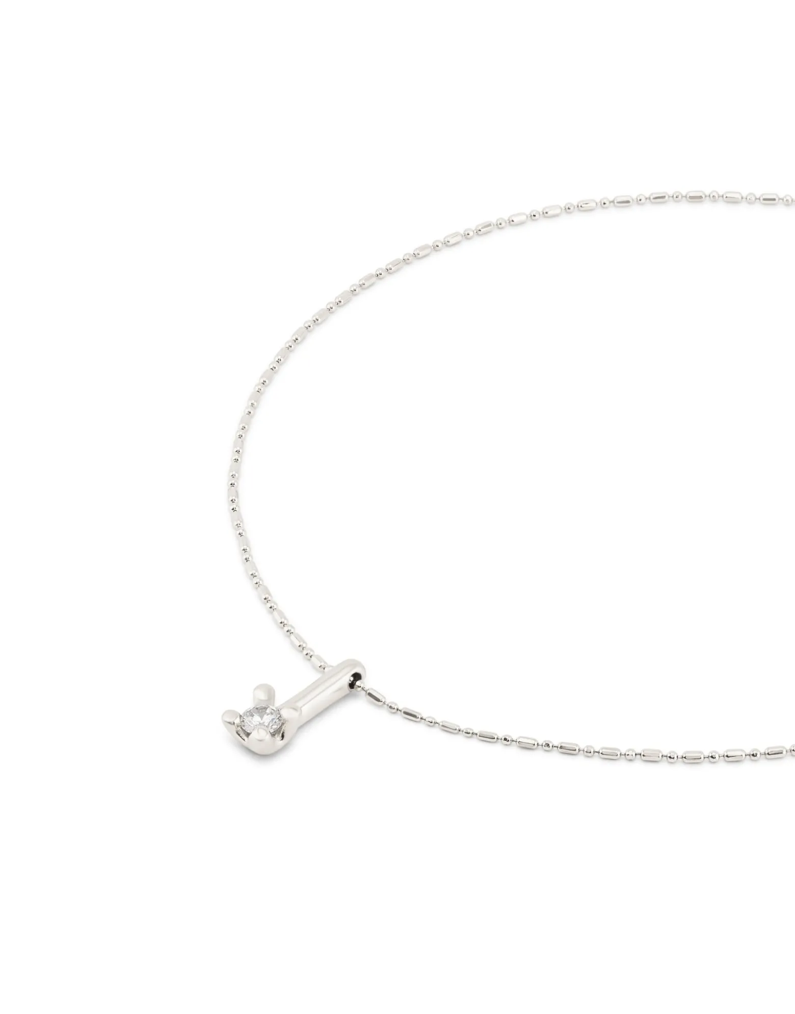 Collar bañado en plata de ley y circonita central blanca
