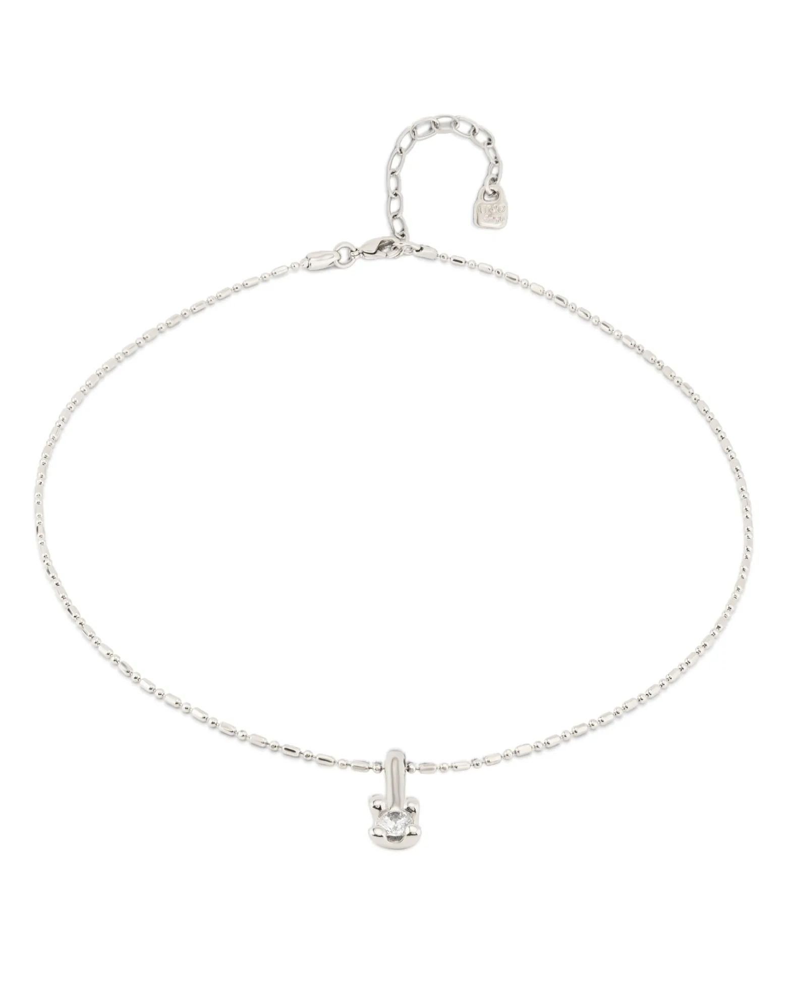 Collar bañado en plata de ley y circonita central blanca