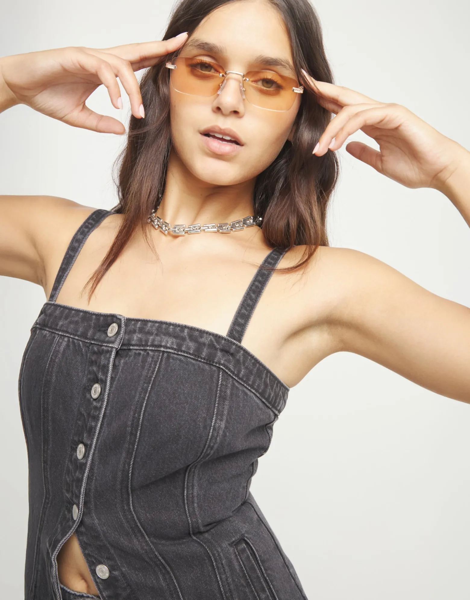 Collar con eslabones bañado en plata de ley