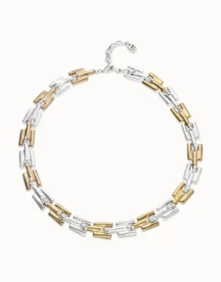 Collar con eslabones combinados en baño de oro y plata