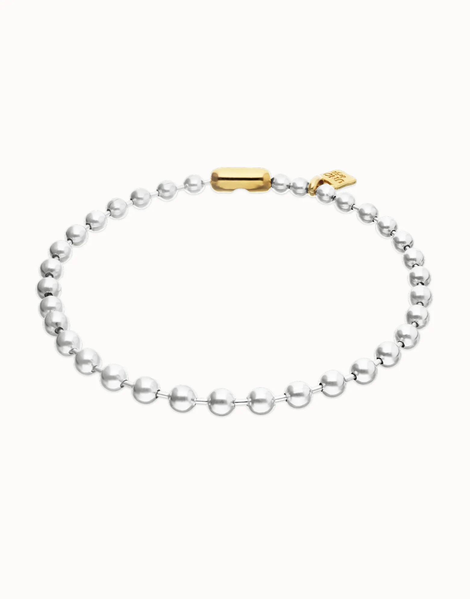 Collar de bolas bañado en plata con detalles bañados en oro 18k