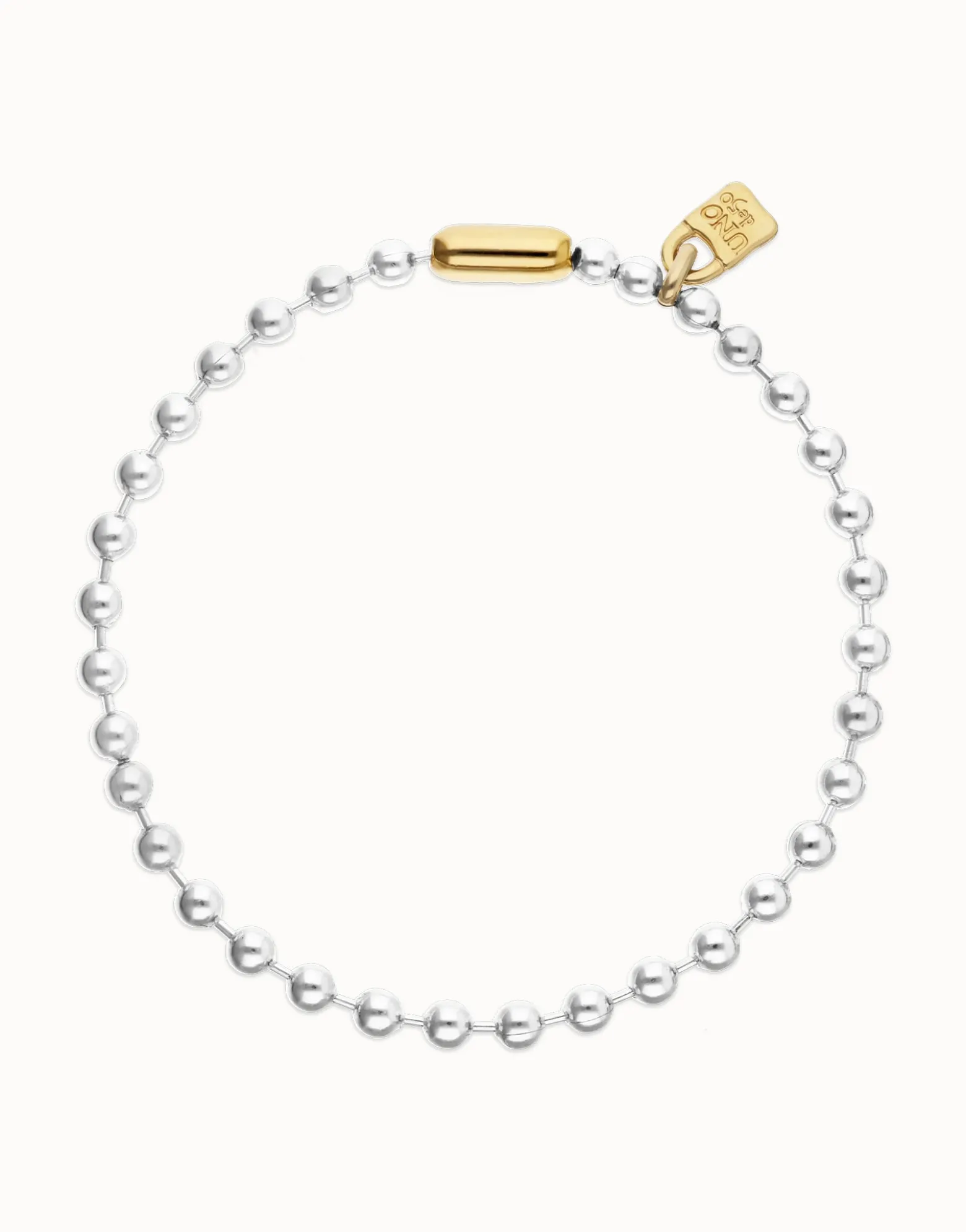 Collar de bolas bañado en plata con detalles bañados en oro 18k