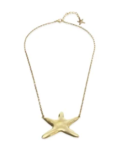 Collar largo bañado en oro con estrella de mar