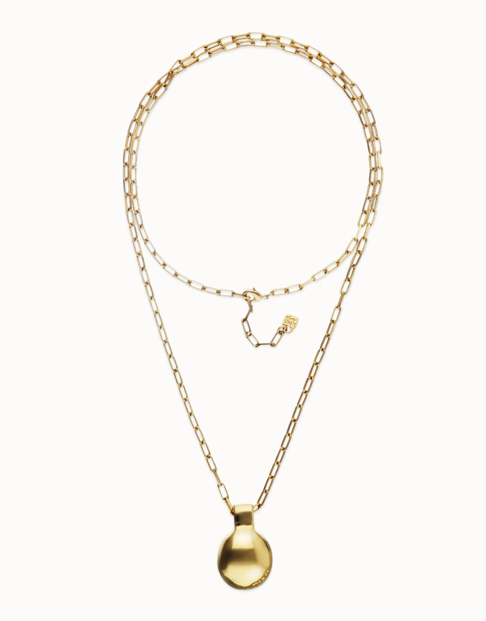 Collar largo bañado en oro de 18 k con esfera grande