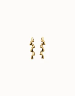 Pendientes alargados en zig-zag bañados en oro 18k