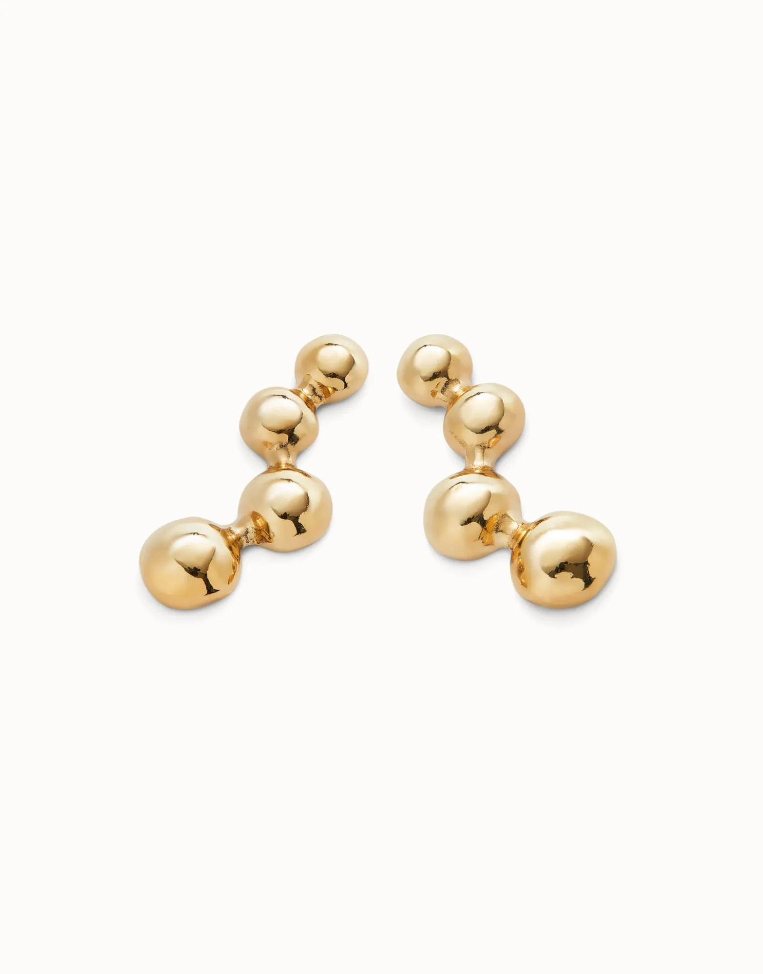 Pendientes bañada en oro 18k y cuatro bolas en forma de burbujas