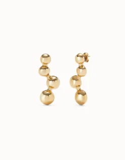 Pendientes bañada en oro 18k y cuatro bolas en forma de burbujas