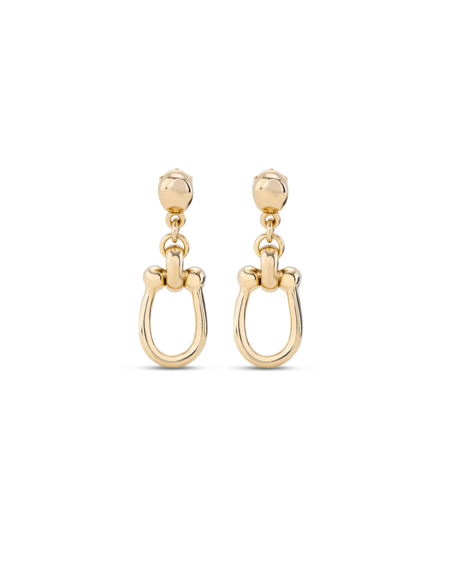 Pendientes bañados en oro 18k con 1 eslabón mediano
