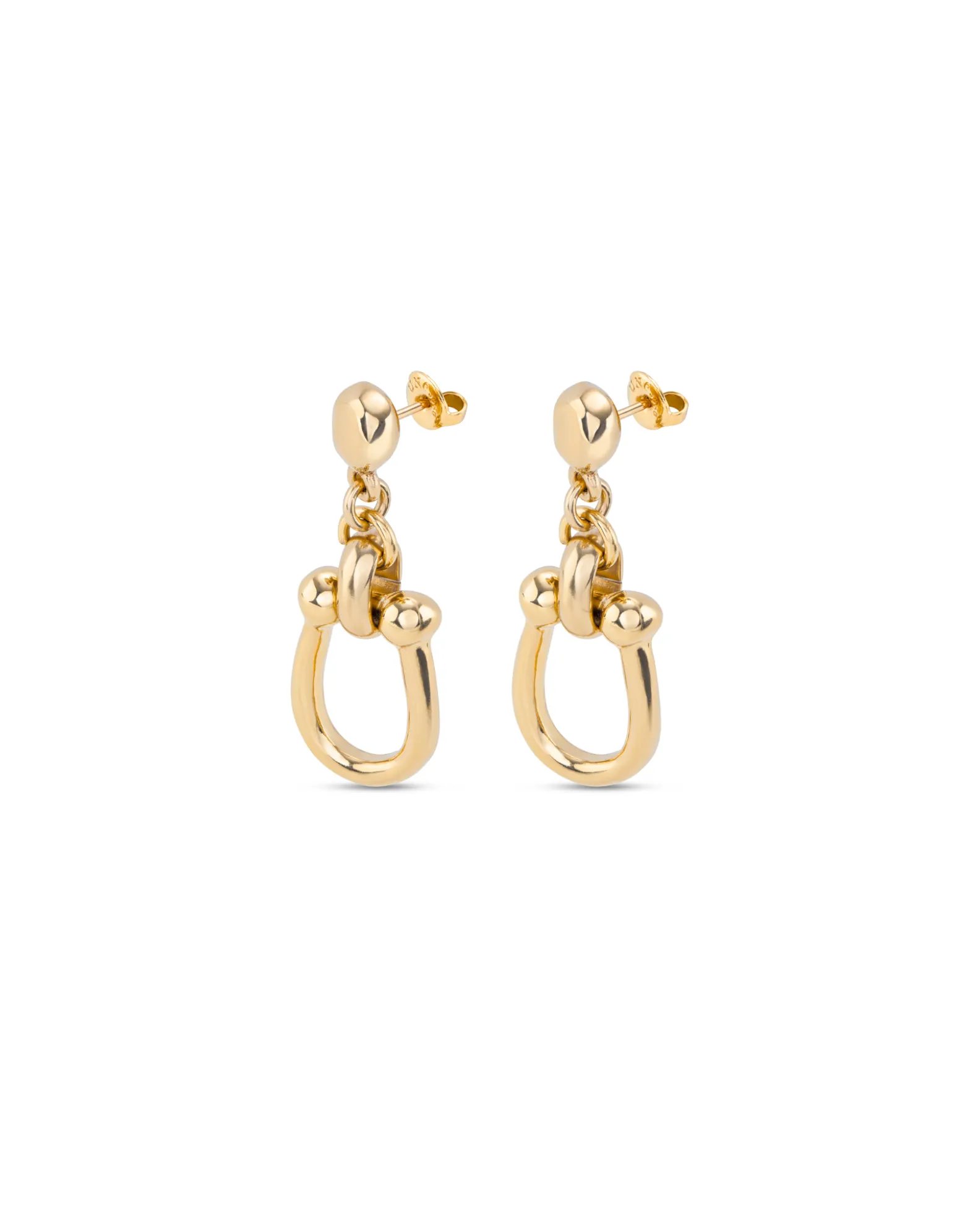 Pendientes bañados en oro 18k con 1 eslabón mediano