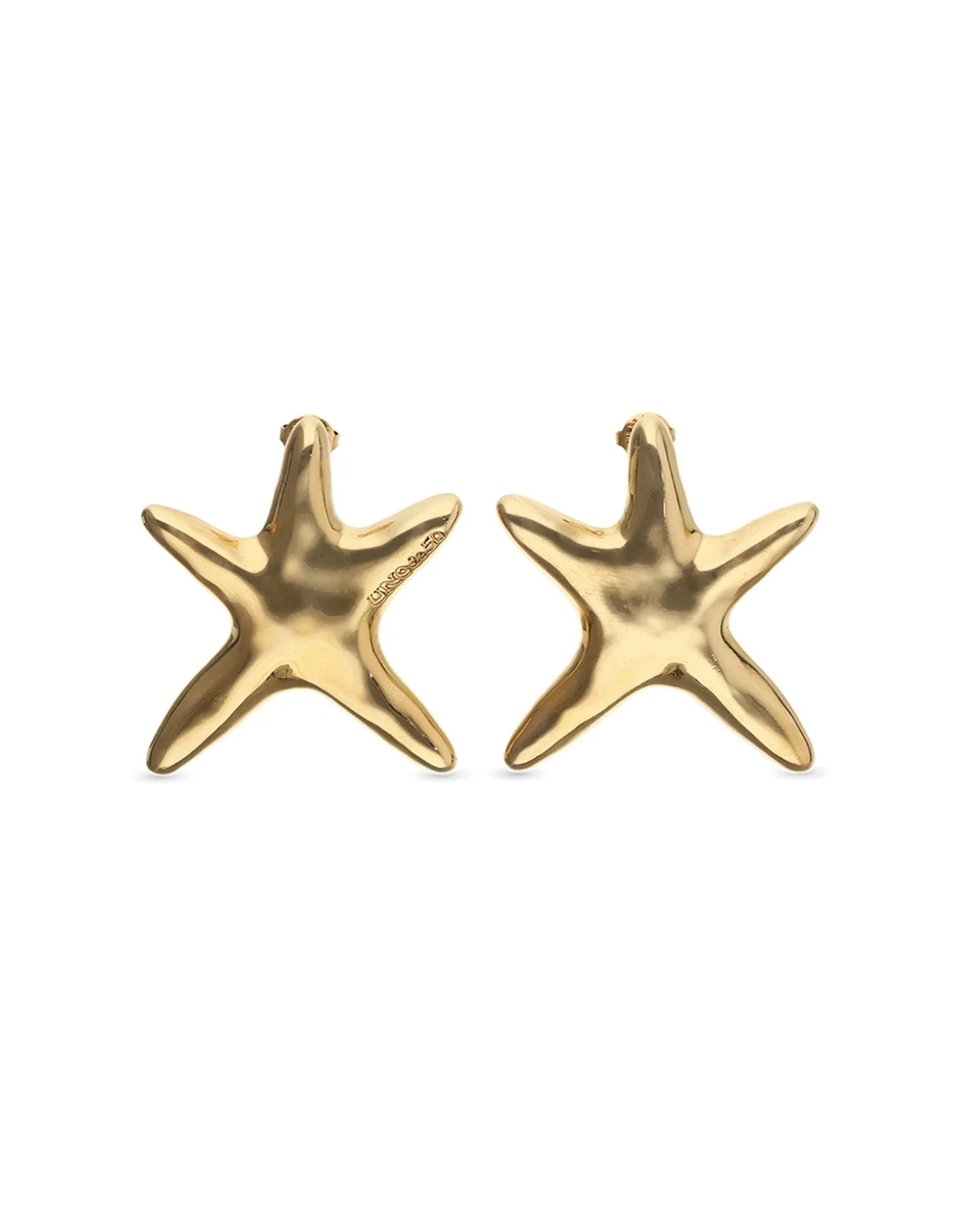 Pendientes grandes bañados en oro estrella de mar