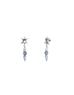 Pendientes largos con cristales y estrella de mar