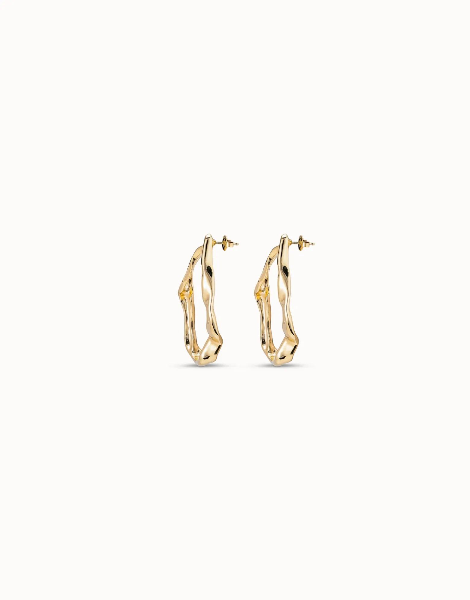 Pendientes maxi de eslabones bañados en oro de 18k