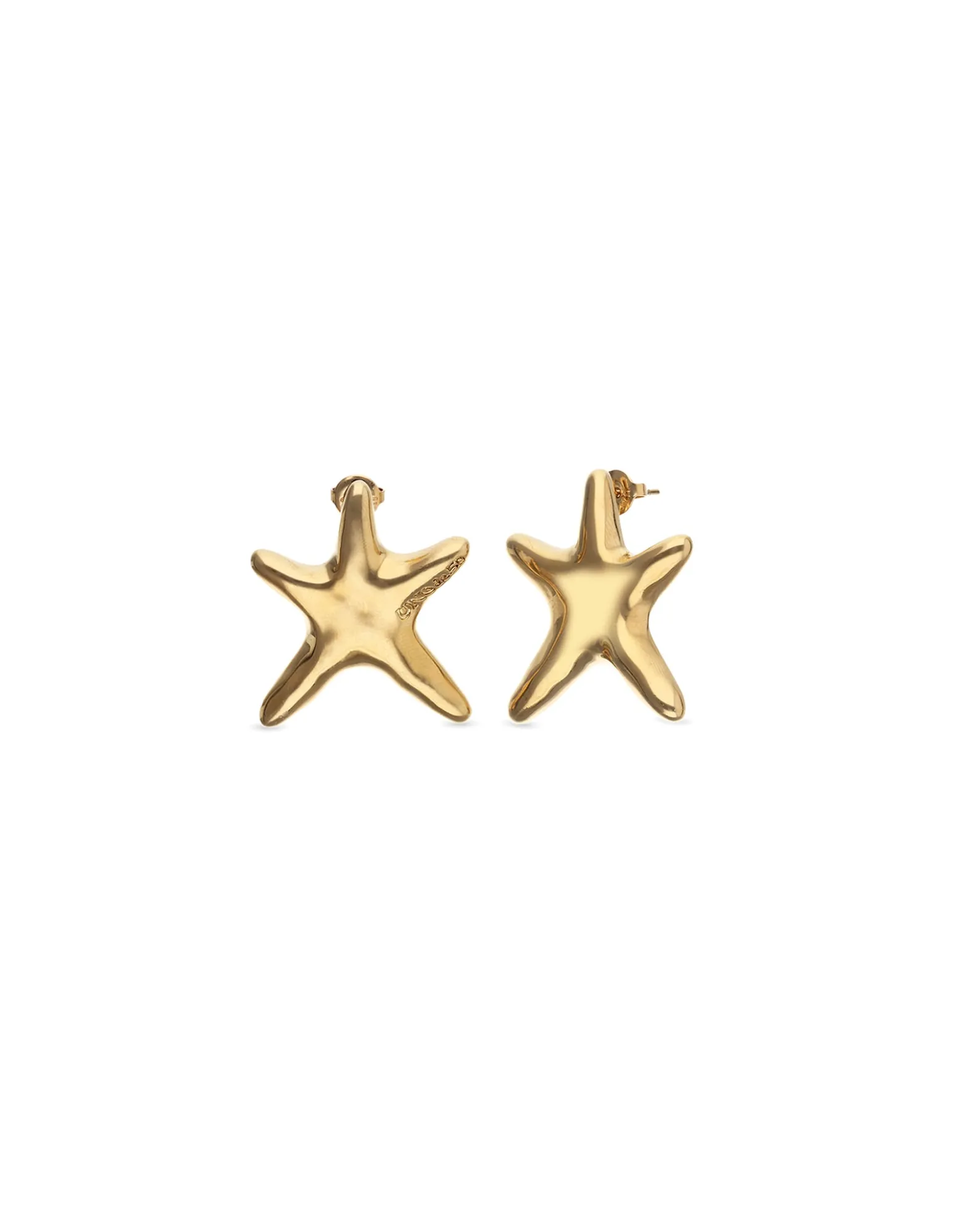 Pendientes medianos bañados en oro estrella de mar