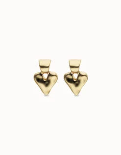 Pendientes pequeños de corazón bañado en oro 18k