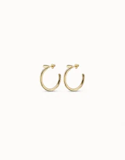 Pendientes redondos bañados en oro de 18k
