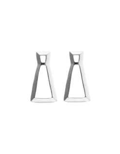 Pendientes triangulares bañados en plata de ley