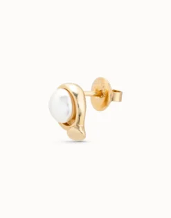 Piercing bañado en oro de 18k de círculo clavado y perla